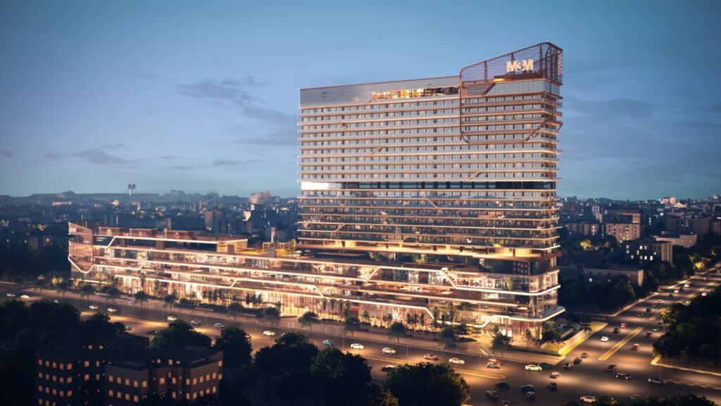 M3M Sector 72 Noida Night Aerial